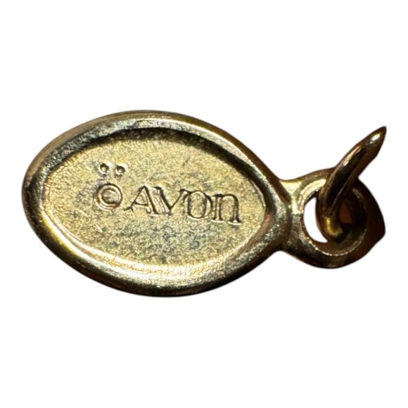 Vintage Gold-Tone Avon Necklace With Beaded Accents & Oval Tag - Picture 6 of 8